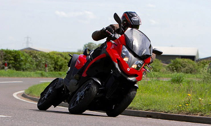 Four-wheel scooter promises twice as much grip as a two-wheeler. The 350cc, single cylinder engine makes 30bhp and it can be ridden on a car licence