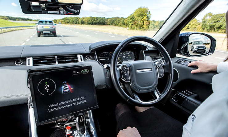 A prototype of an autonomous Range Rover