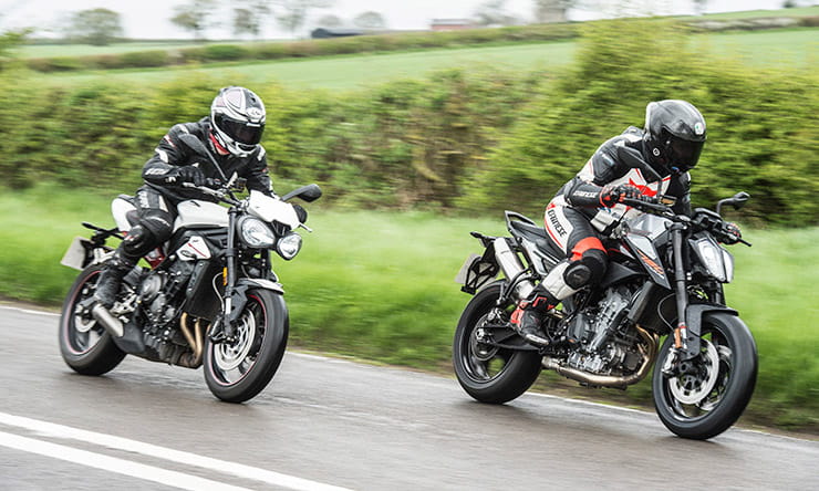 KTM 790 Duke vs Triumph Street Triple R road test review