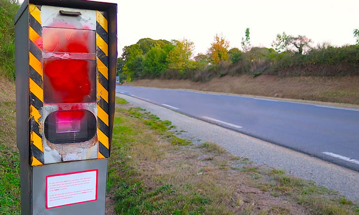 Vandalised speed camera France